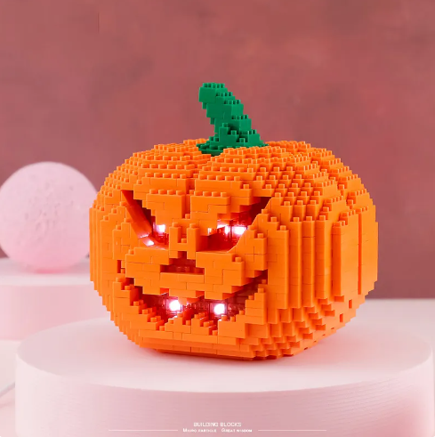 Leuchtender Halloween-Kürbis Bausteinset