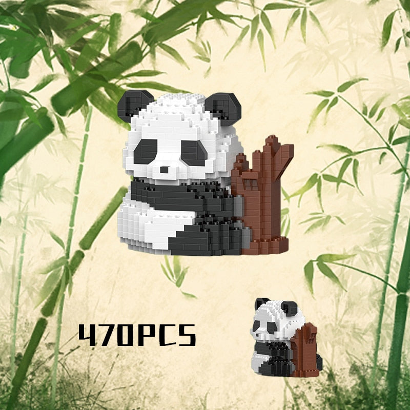 Mini panda building block set